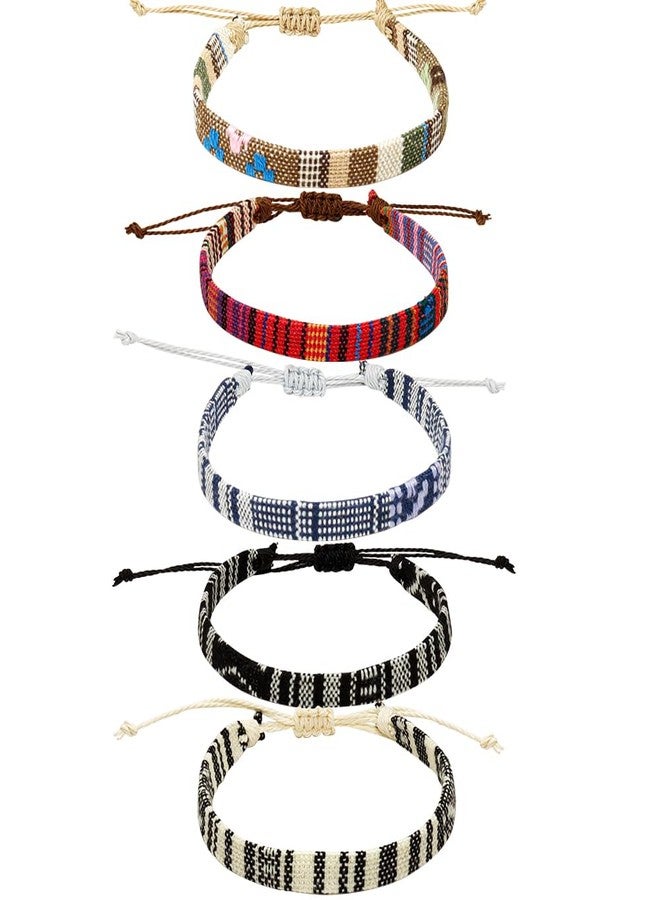Mannikesi 5pcs Bracelet For Men, Ankle Bracelet for Women, Unisex Handmade Waterproof Surfer Beach Men's Bracelet, Colorful Anklet Bracelet String Rope Jewelry for Women Men Teen Girls Friendship Bracelets - Image 1